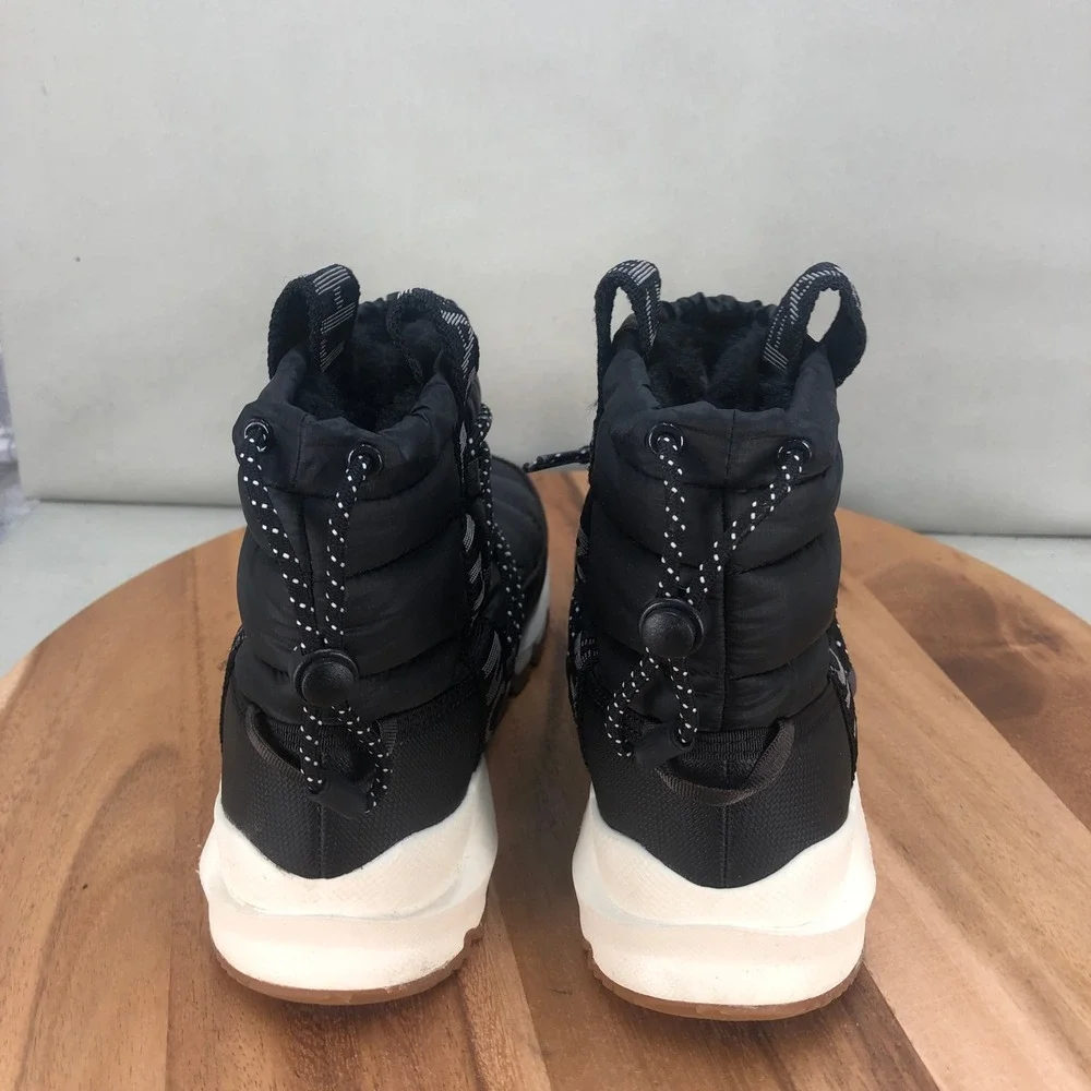 The North Face ThermoBall Lace Up Boots Black White Insulated Womens Size 7